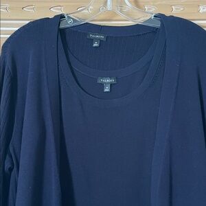 Talbots Deep Blue Women's cardigan with sleeveless shirt